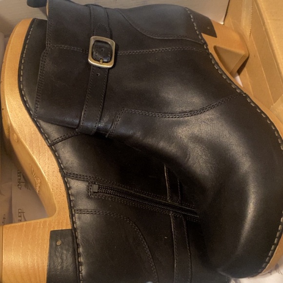 Dansko Black Leather Ankle Booties - Picture 4 of 5